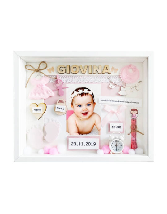 metryczka 30x37 dla dziewczynki na narodziny giovina