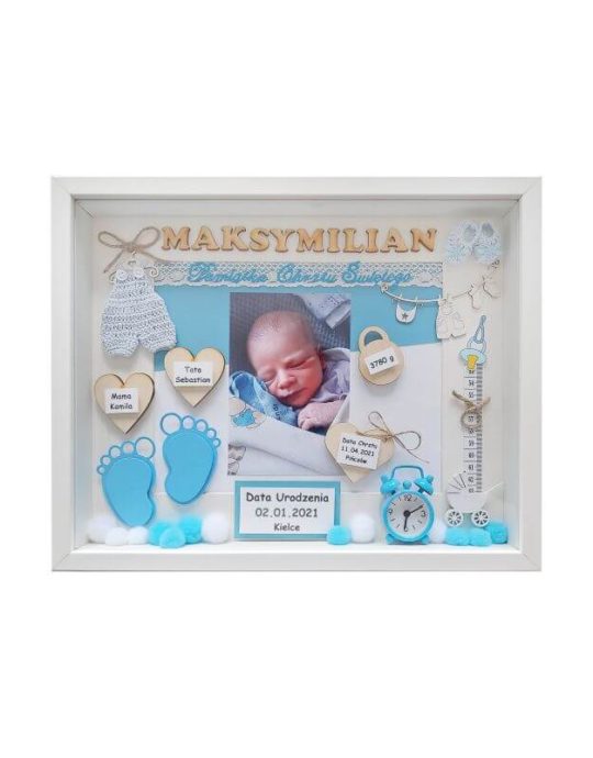 metryczka na chrzest 30x37 maksymilian