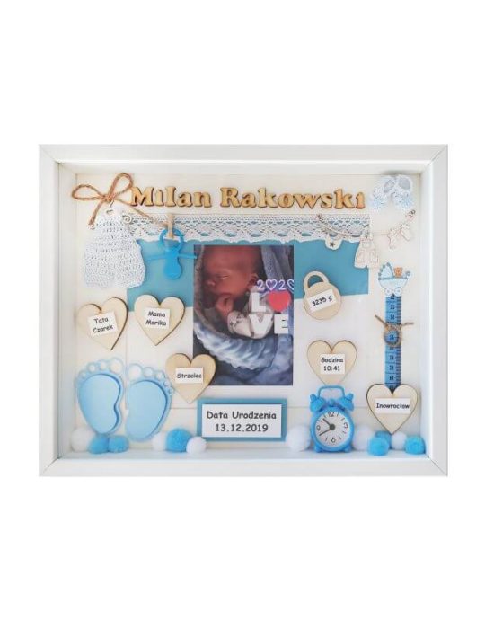 metryczka urodzenia chłopca milan 30x37