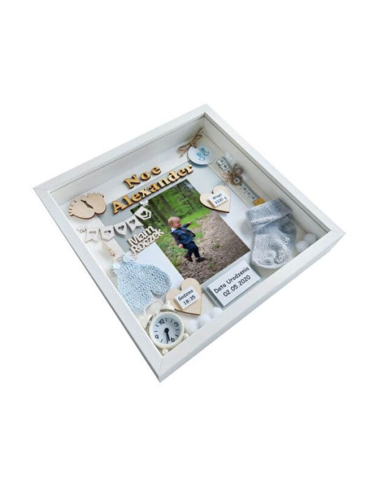 metryczka na roczek dla ch艂opca 30x30 noe bok lewy