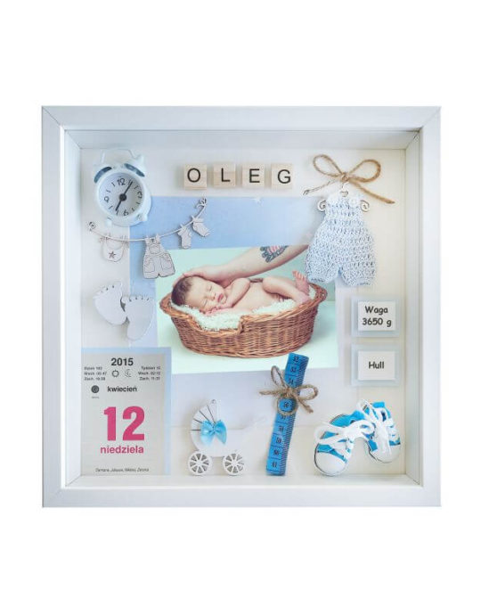 metryczka na urodziny dla chłopca oleg 30x30