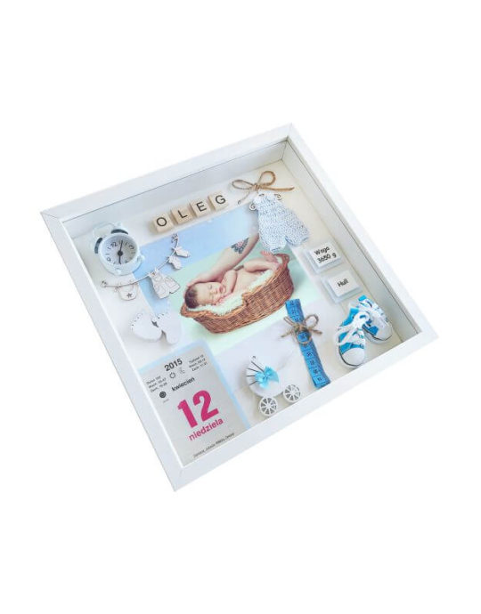 metryczka na urodziny dla chłopca oleg 30x30 bok lewy