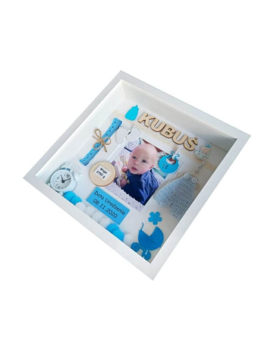 metryczka na narodziny chlopca kubus ze zdjeciem bok prawy