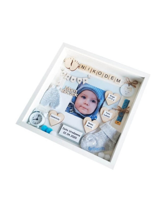 metryczka na roczek chlopca ze zdjeciem nikodem bok prawy