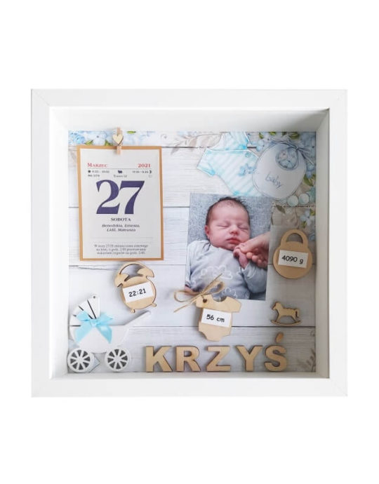 metryczka urodzenia chlopca ze zdjeciem krzys