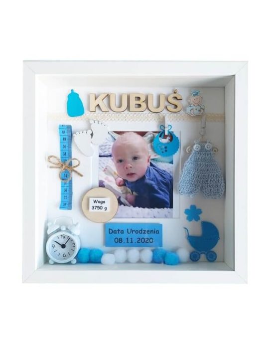 metryczka na narodziny chlopca kubus ze zdjeciem