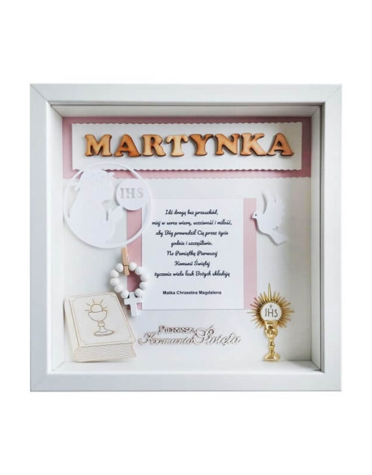 metryczka na komunie dziewczynki bez zdjecia martynka