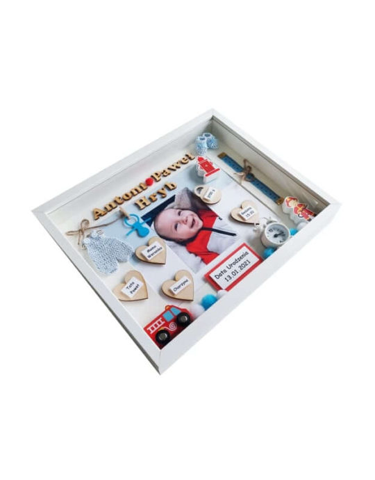 metryczka z motywem strazaka dla chlopca antoni bok lewy