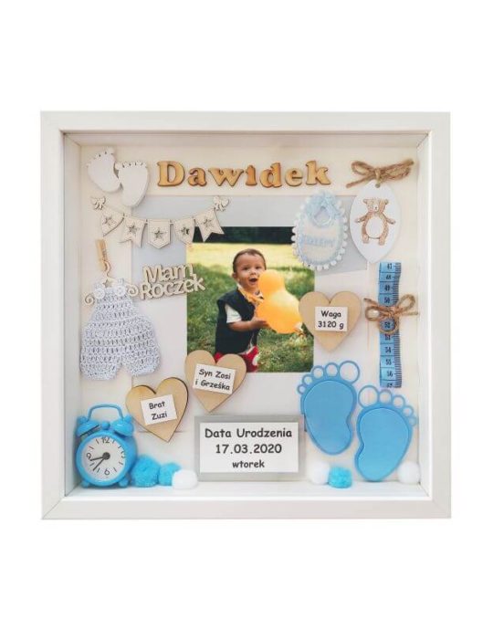 metryczka na roczek 30x30 dawidek