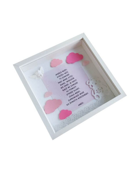 modlitwa w ramce 3d aniele boze dla dziewczynki bok lewy