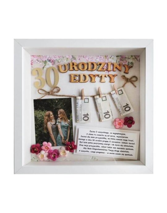 metryczka na 30 urodziny edyty w ramce 3d