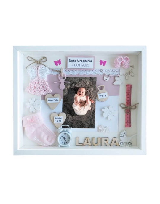 metryczka na prezent z okazji narodzin dziewczynki laura