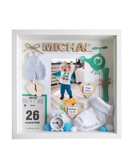 metryczka na narodziny chlopca 30x30 miachal