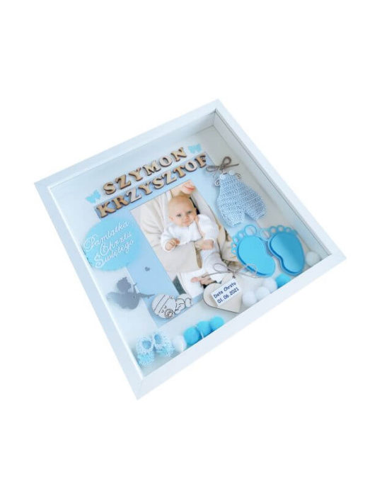 pamiątka Chrztu Świętego chłopca Szymon Krzysztof bok prawy