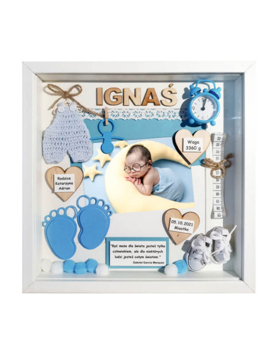 metryczka urodzenia chlopca ignas z cytatem