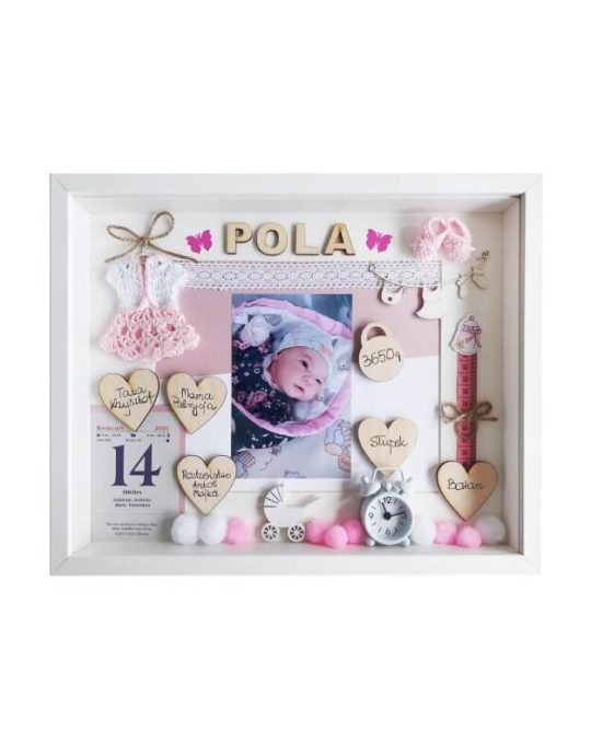 matryczka narodzin dziewczynki ze zdjeciem pola