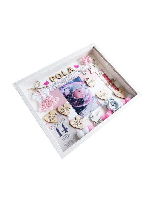 matryczka narodzin dziewczynki ze zdjeciem pola bok lewy