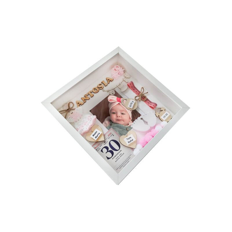 Metryczka na roczek dziewczynki ze zdjęciem 27x27 Antosia - widok 2